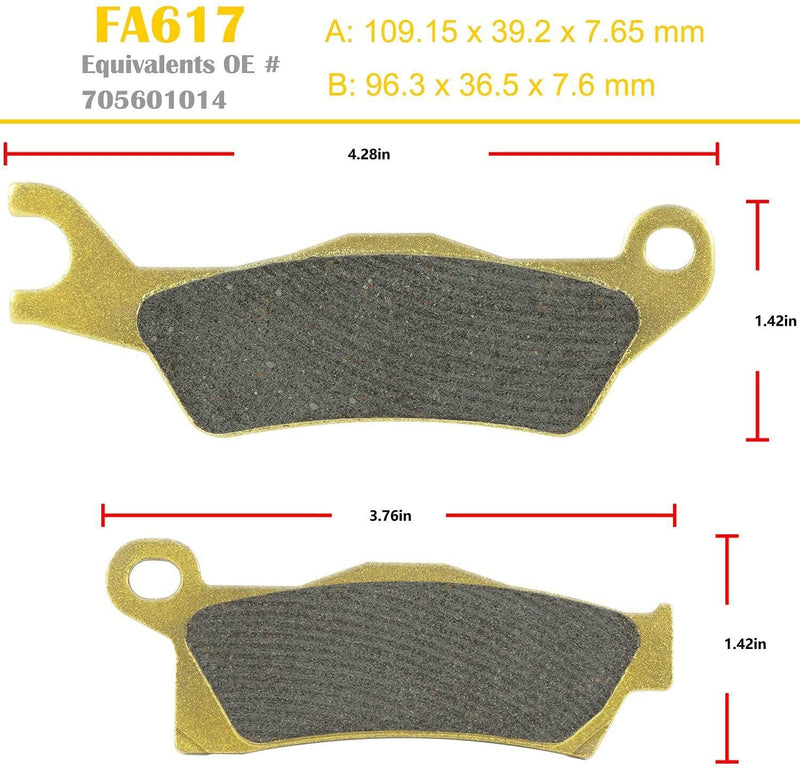 DURAFORCE For Can-Am Outlander 450 570 650 850 1000 EFI XT XMR DPS Front & Rear Brake Pad