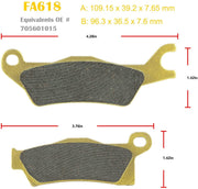 DURAFORCE For Can-Am Outlander 450 570 650 850 1000 EFI XT XMR DPS Front & Rear Brake Pad