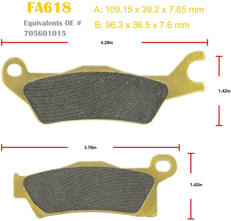 DURAFORCE For Can-Am Outlander 450 570 650 850 1000 EFI XT XMR DPS Front & Rear Brake Pad