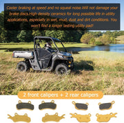 DURAFORCE Front & Rear Brake Pads For 2016-2021 Can Am Defender HD7 HD8 800 HD10 1000 XT