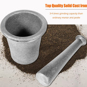 DURAFORCE Cast Iron Mortar Pestle Tool Rock-Ore Crusher-Assay-Gold-Pulverizer-Quart-Silver