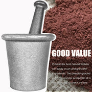 DURAFORCE Cast Iron Mortar Pestle Tool Rock-Ore Crusher-Assay-Gold-Pulverizer-Quart-Silver