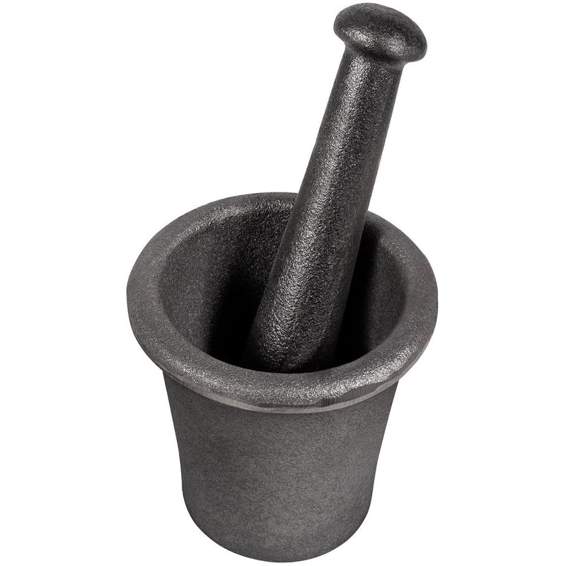 DURAFORCE Cast Iron Mortar Pestle Tool Rock-Ore Crusher-Assay-Gold-Pulverizer-Quart-Silver