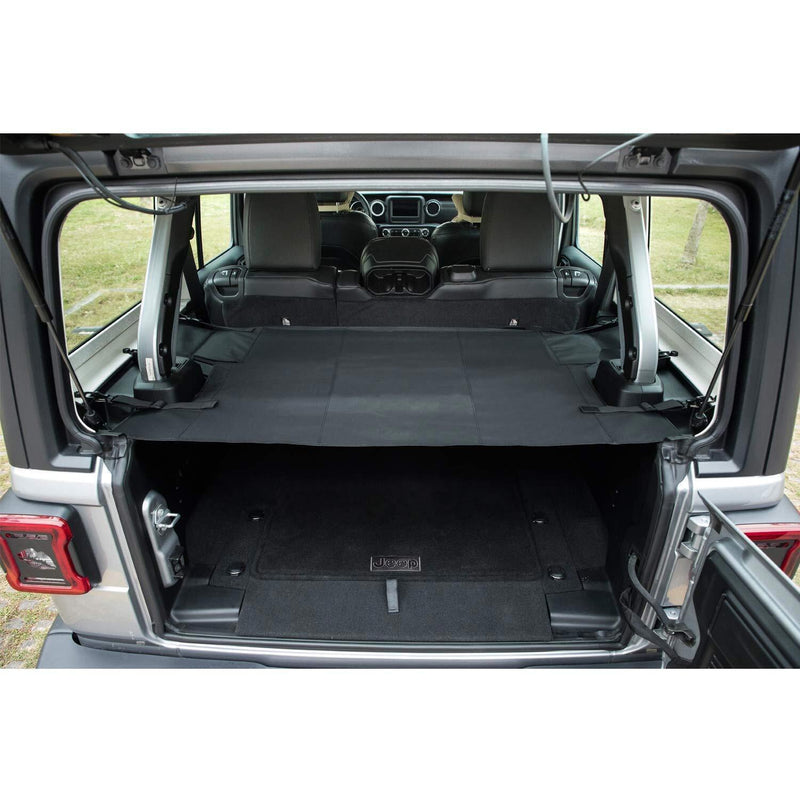DURAFORCE Cargo Cover Foldable Rear Trunk Organizer Shade for Jeep Wrangler JL 2018~2020