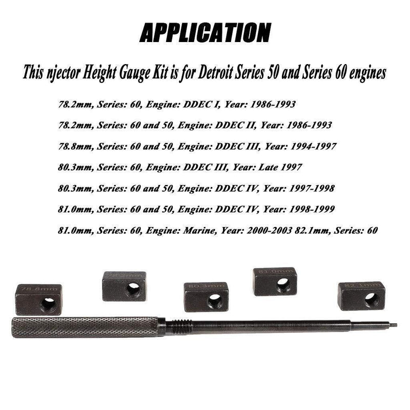 DURAFORCE Injector Sleeve Installer Remover & Height Gauge Tool Kits for Detroit Diesel 60