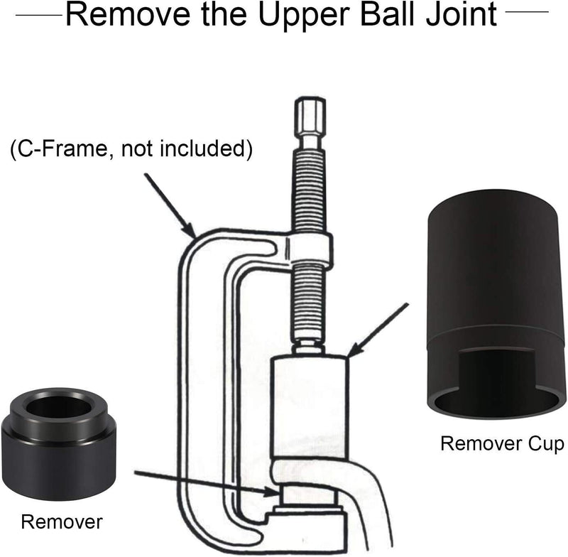 DURAFORCE 4Pcs Ball Joint Service Adapter Removal Installer Tool Kit for Jeep & Dodge Ram