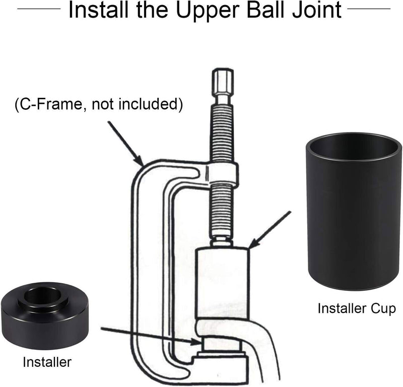 DURAFORCE 4Pcs Ball Joint Service Adapter Removal Installer Tool Kit for Jeep & Dodge Ram