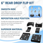 DURAFORCE C-Notch Rear Support & 6" Drop Flip Kit for 99-07 Chevy Silverado C1500 GMC Sier