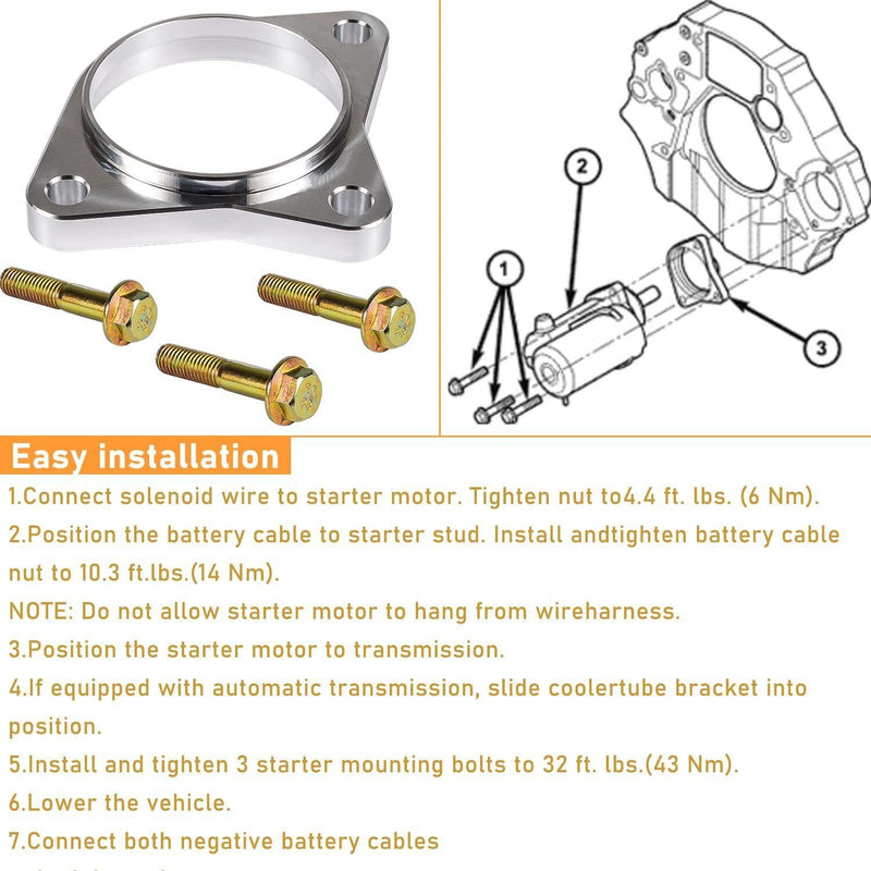 DURAFORCE Starter Spacer Kit w/ Bolts 5 Speed For 94-02 Dodge Ram 2500 3500 Cummins 5.9L