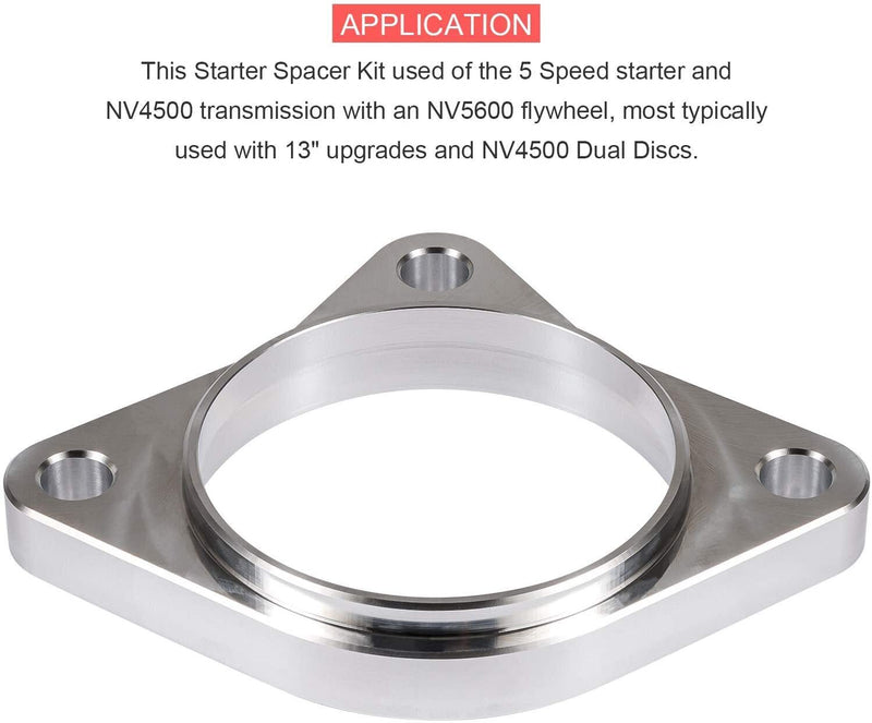 DURAFORCE Starter Spacer Kit w/ Bolts 5 Speed For 94-02 Dodge Ram 2500 3500 Cummins 5.9L
