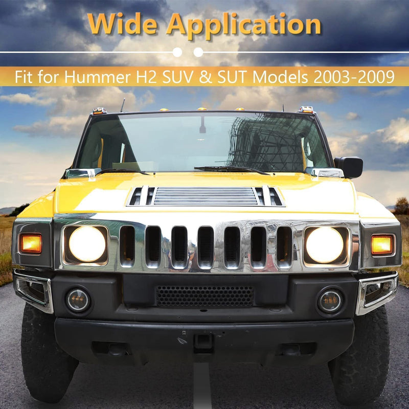 DURAFORCE Chrome Hood Exterior Door Handles Trim Accessories for Hummer H2 2003-2009 SUT