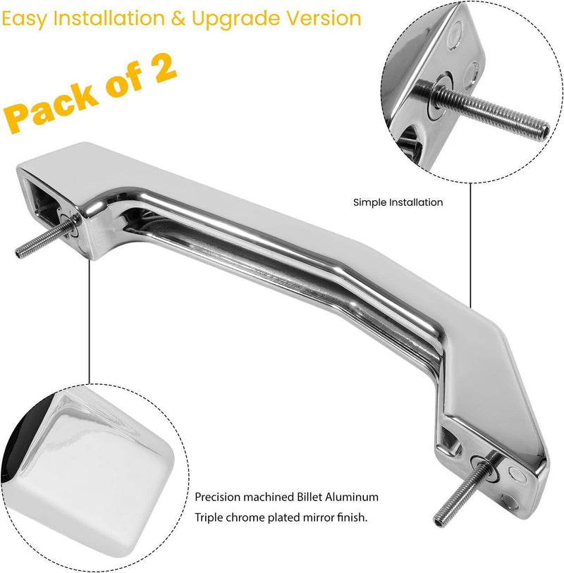 DURAFORCE Chrome Hood Exterior Door Handles Trim Accessories for Hummer H2 2003-2009 SUT