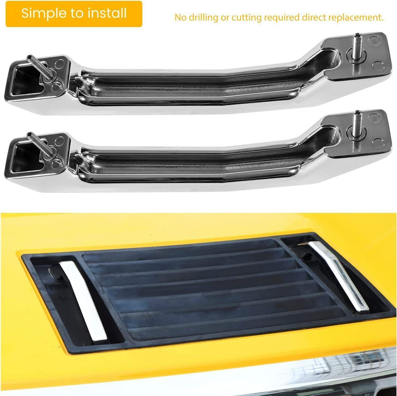 DURAFORCE Chrome Hood Exterior Door Handles Trim Accessories for Hummer H2 2003-2009 SUT
