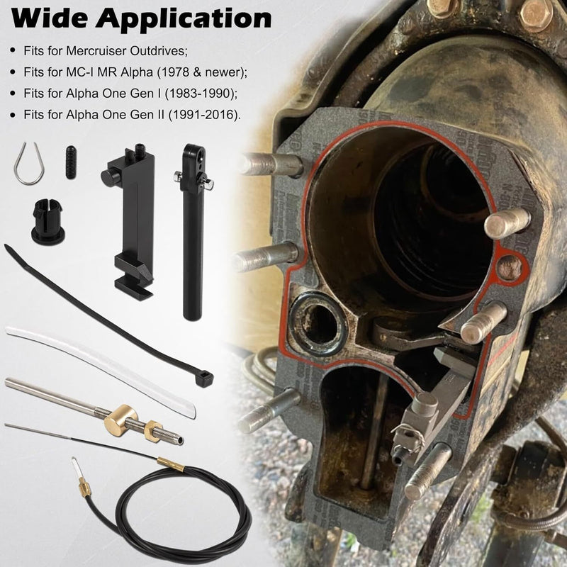 DURAFORCE 1 & 2 Lower Shift Cable Kit 865436A03 for Mercruiser Alpha One Gen 2, R, MR, MC