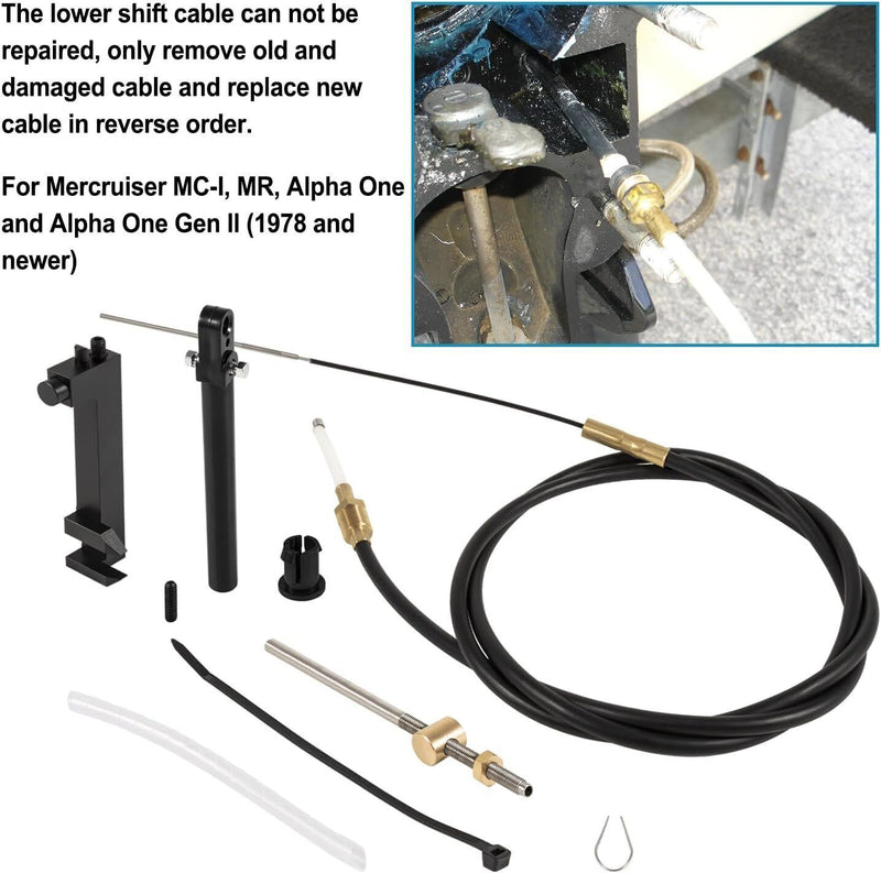 DURAFORCE 1 & 2 Lower Shift Cable Kit 865436A03 for Mercruiser Alpha One Gen 2, R, MR, MC