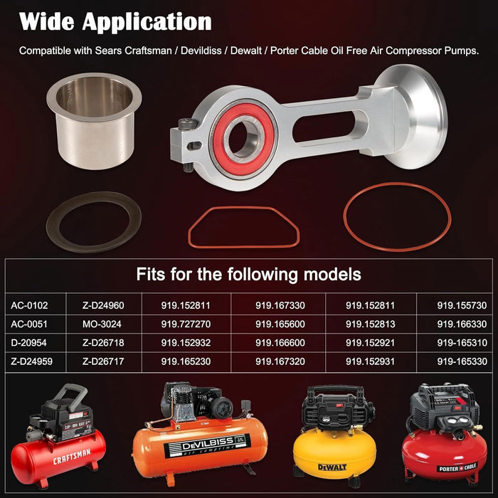 DURAFORCE KK-4835 Piston Connecting Rod Kit w/ ACG-1 Rod For Oil Free Compressor Pumps