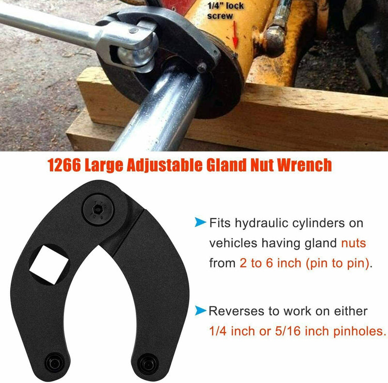 DURAFORCE 1266 Adjustable Gland Nut Wrench For Case 480E 580 580D 580SE 580 ck 180 Backhoe