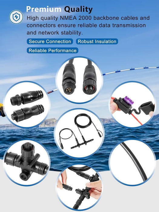DURAFORCE 124-69 NMEA 2000 Network Starter Kit for Lowrance N2K Starter Kit N2K-EXP-RD-2
