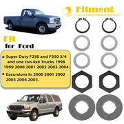 DURAFORCE Front Axle Knuckle Tube Seal Kit & Thrust Washer Snap Ring for Ford F250 F350