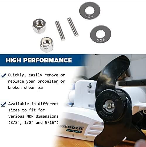 DURAFORCE MKP-34 Prop Nut Kit E for Minnkota trolling Motor w/ MKP-33&MKP-38 Props 1865019