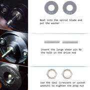 DURAFORCE MKP-34 Prop Nut Kit E for Minnkota trolling Motor w/ MKP-33&MKP-38 Props 1865019