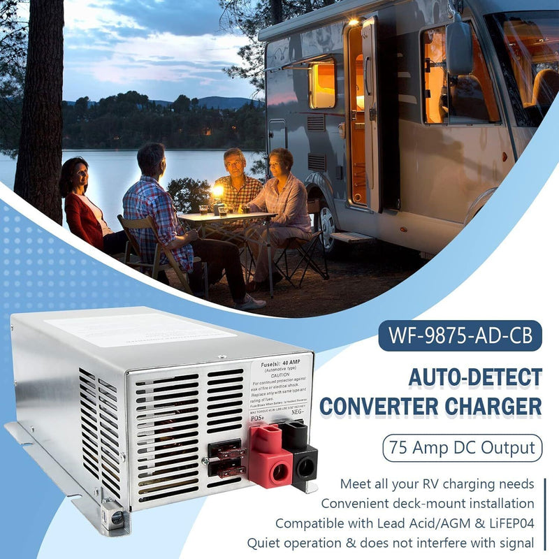 DURAFORCE WFCO 75 Amp Deck Mount Power Converter Charger Corded RV Trailer Camper WF-9875