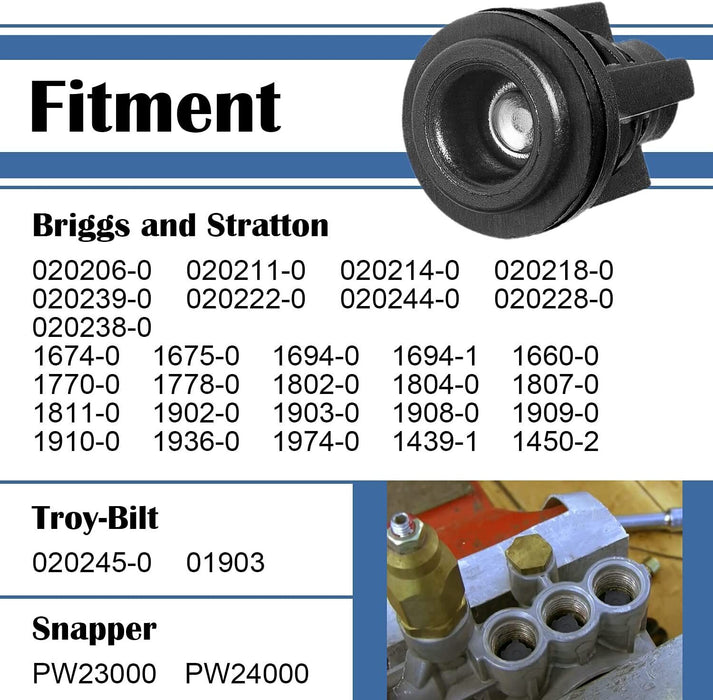 DURAFORCE 190591GS Pressure Washer Pump Valve Check Kit for Briggs & Stratton, Snapper