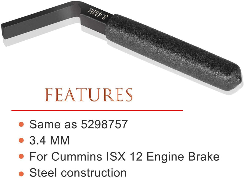 DURAFORCE For Cummins ISX 12 Engine 3.4MM 5298757 Jake Brake Feeler Gauge Adjustment Tool