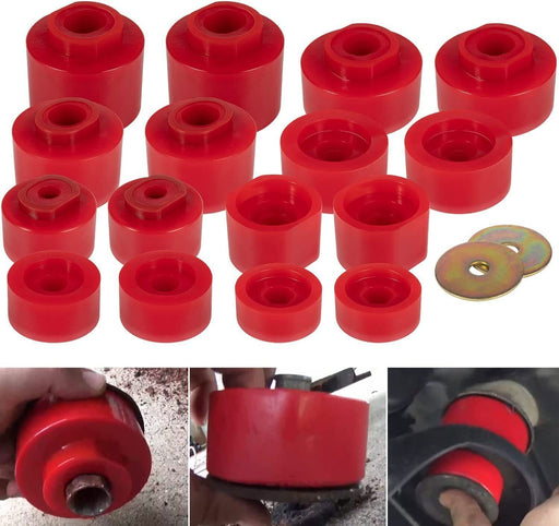 DURAFORCE 6-116 Body Mount Bushing Kit for Ford Explorer Sport Trac 2001-2005 2WD 4WD Red