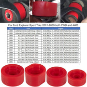 DURAFORCE 6-116 Body Mount Bushing Kit for Ford Explorer Sport Trac 2001-2005 2WD 4WD Red