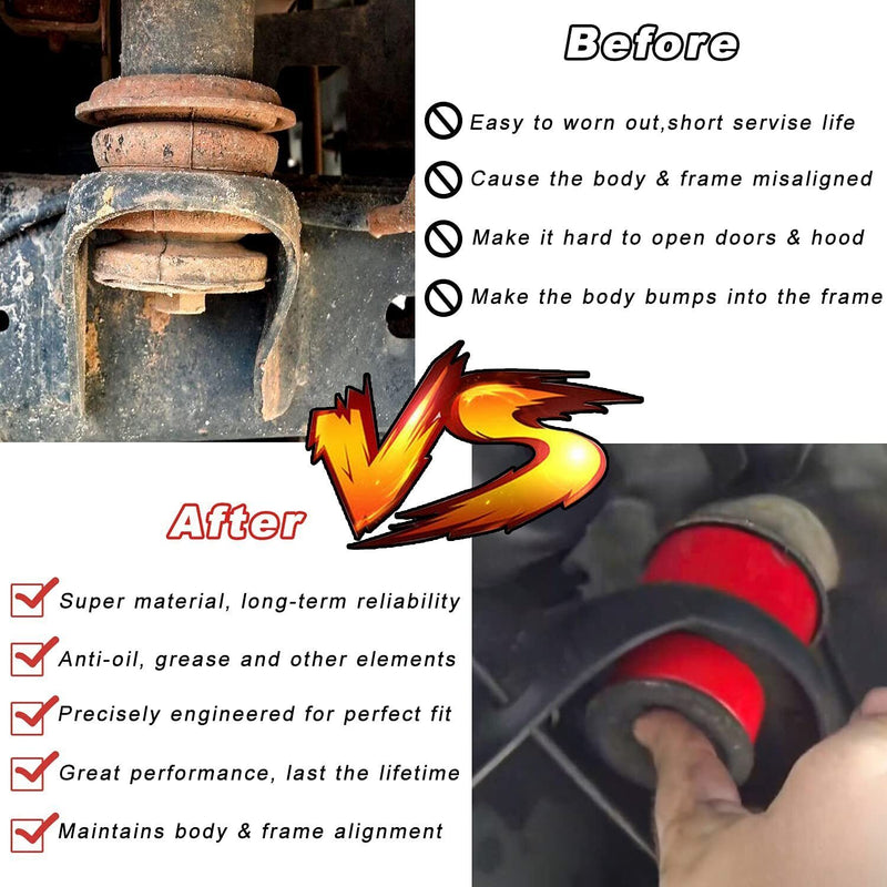 DURAFORCE 6-116 Body Mount Bushing Kit for Ford Explorer Sport Trac 2001-2005 2WD 4WD Red