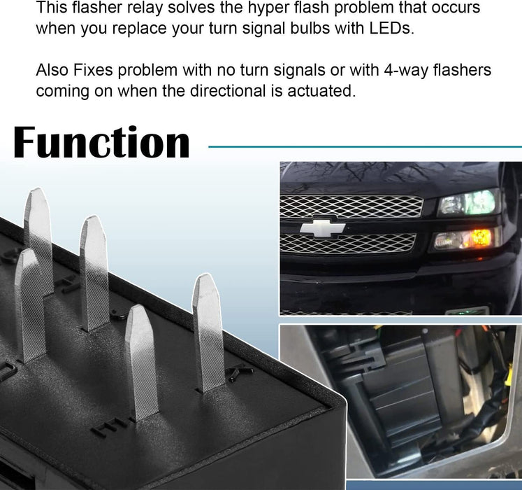 DURAFORCE 15231201 Hazard Warning LED Flasher Relay for GM Silverado Tahoe, Sierra, Yukon
