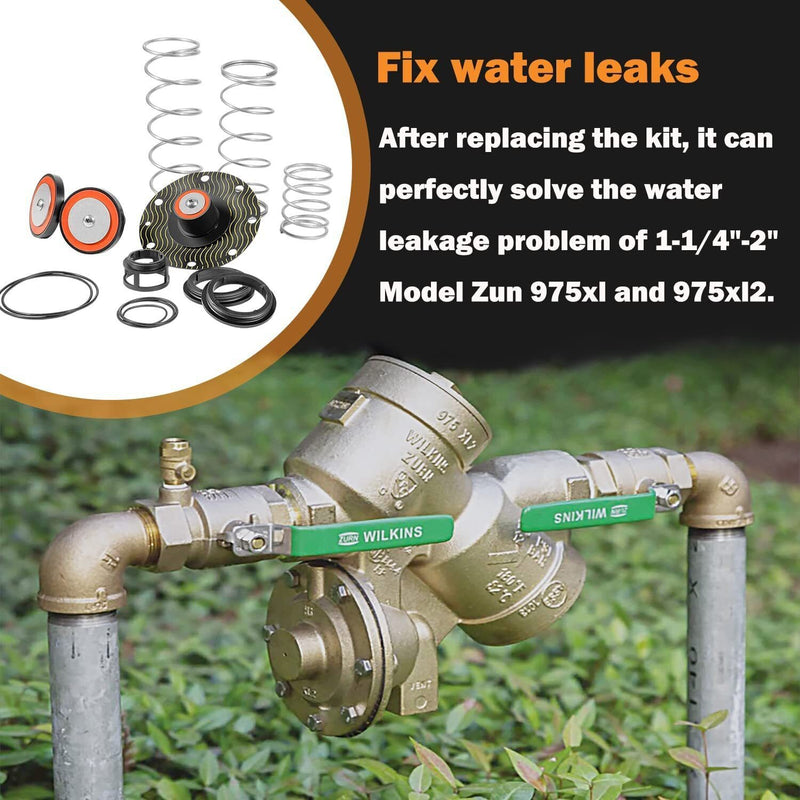DURAFORCE 1-1/4"-2" Complete Repair Kit For Zurn Wilkins Backflow Preventer 975XL & 975XL2