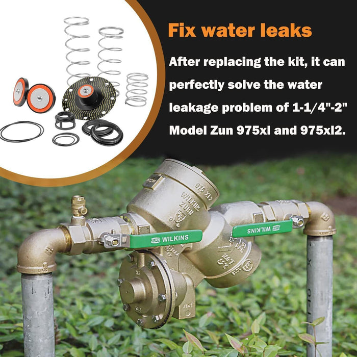 DURAFORCE 1-1/4"-2" Complete Repair Kit For Zurn Wilkins Backflow Preventer 975XL & 975XL2