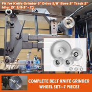DURAFORCE For Belt Knife Grinder 2"x72" Wheel Set 5" Drive 5/8" Bore 3" Track 2" Idler