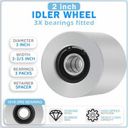 DURAFORCE For Belt Knife Grinder 2"x72" Wheel Set 5" Drive 5/8" Bore 3" Track 2" Idler