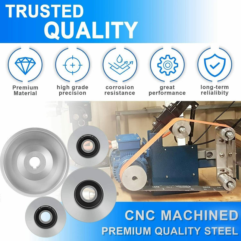DURAFORCE For Belt Knife Grinder 2"x72" Wheel Set 5" Drive 5/8" Bore 3" Track 2" Idler