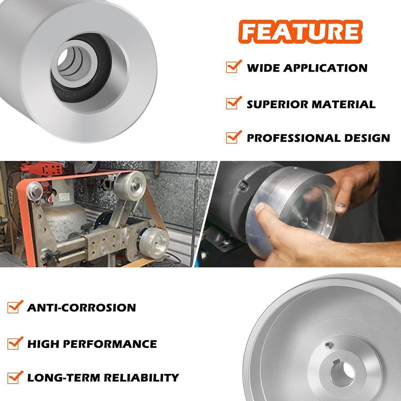 DURAFORCE For Belt Knife Grinder 2"x72" Wheel Set 5" Drive 5/8" Bore 3" Track 2" Idler