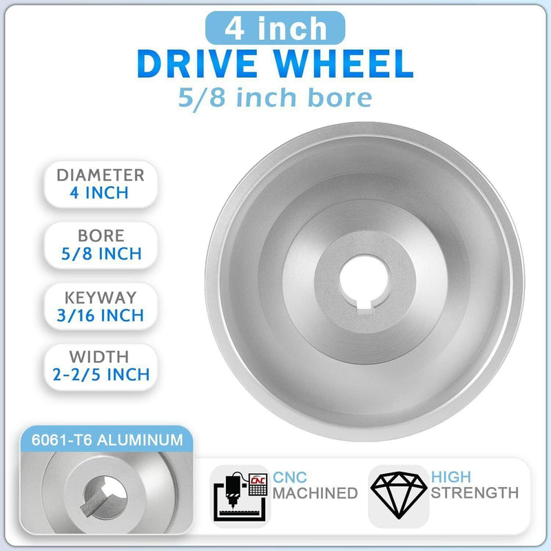 DURAFORCE For Belt Knife Grinder 2"x72" Wheel Set 5" Drive 5/8" Bore 3" Track 2" Idler