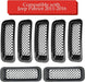 DURAFORCE 7pcs Black Front Mesh Grille Grill Insert Trim Kit for Jeep Patriot 2011-2018