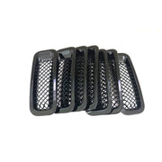 DURAFORCE 7pcs Black Front Mesh Grille Grill Insert Trim Kit for Jeep Patriot 2011-2018