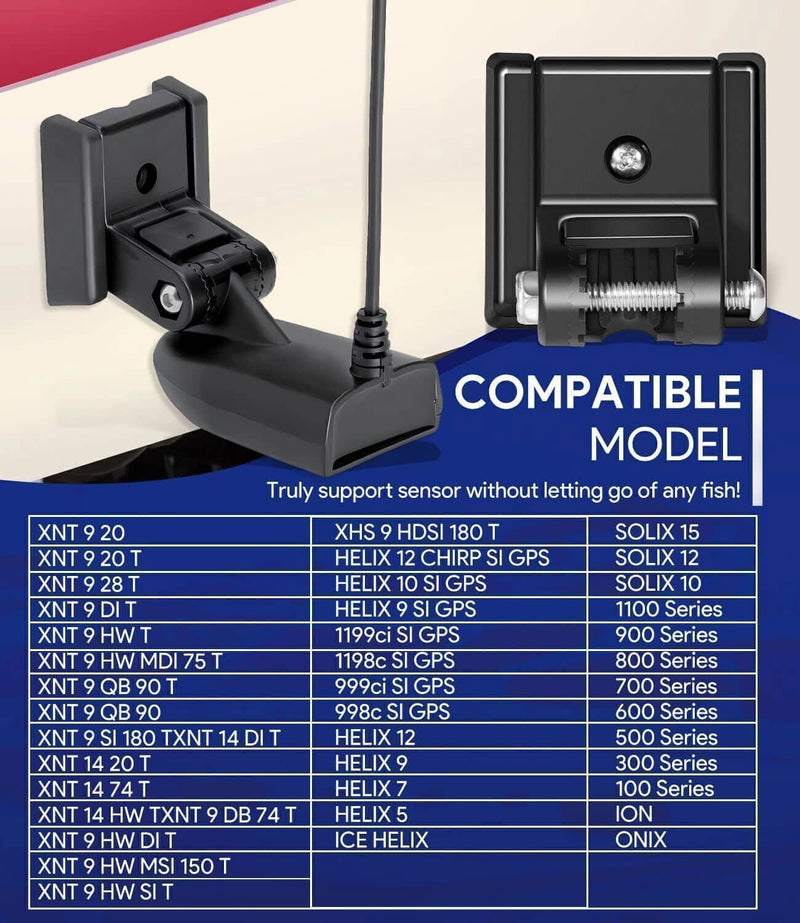 DURAFORCE For Humminbird 7400931 Transducer Mount MHX XNT XHS Transom Bracket Hardware Kit