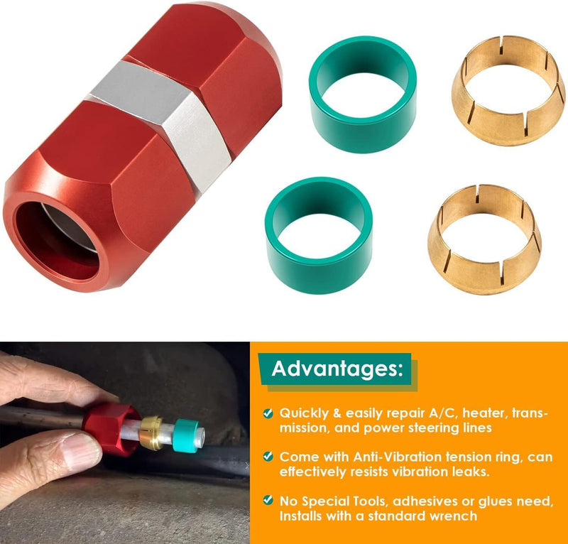 DURAFORCE 800-641 3/8'' Aluminum Line Splice Repair Kit For A/C, coolant P/S Return Etc.