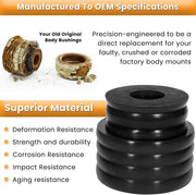 DURAFORCE KF04050BK Polyurethane Body Mount Bushing Kit for 1999-2017 Ford F250 F350 2/4WD