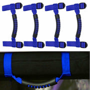 DURAFORCE 4Pcs Top Roll Bar Grab Handles Grip for Jeep Wrangler CJ YJ TJ JK JK JL (Blue)