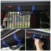 DURAFORCE 4Pcs Top Roll Bar Grab Handles Grip for Jeep Wrangler CJ YJ TJ JK JK JL (Blue)