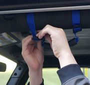 DURAFORCE 4Pcs Top Roll Bar Grab Handles Grip for Jeep Wrangler CJ YJ TJ JK JK JL (Blue)