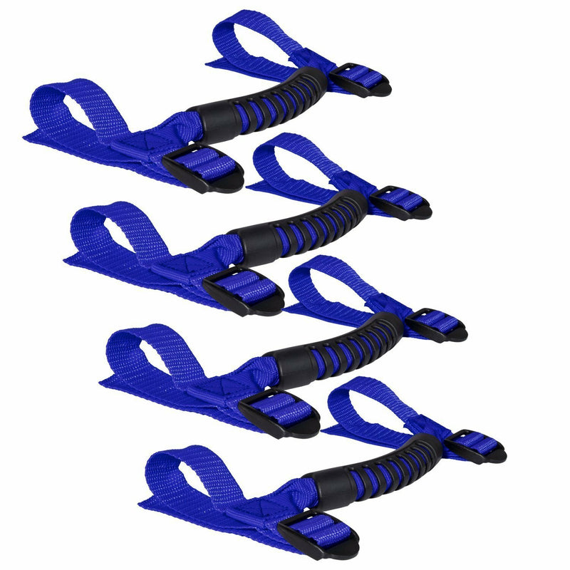 DURAFORCE 4Pcs Top Roll Bar Grab Handles Grip for Jeep Wrangler CJ YJ TJ JK JK JL (Blue)