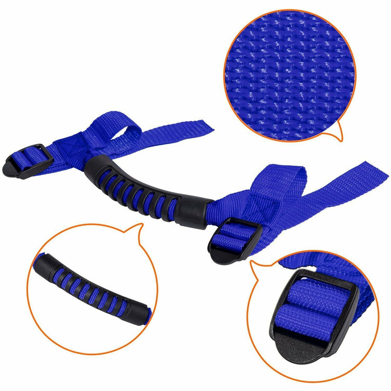 DURAFORCE 4Pcs Top Roll Bar Grab Handles Grip for Jeep Wrangler CJ YJ TJ JK JK JL (Blue)