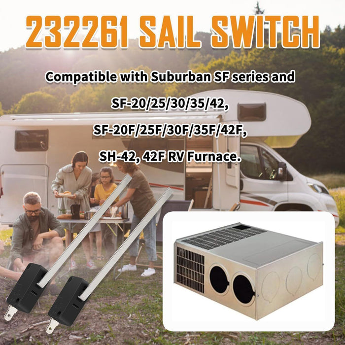 DURAFORCE 232261 Sail Switch RV Furnace Replacement Part for Suburban SF Series -2 Pack